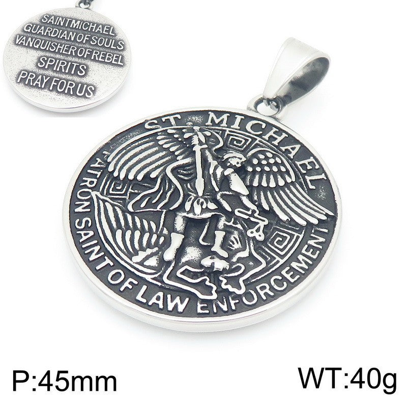 Planderful Men's Eye of Horus Pendant Titanium Necklace