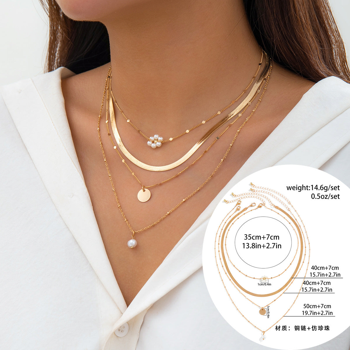 Multi-layered Heart Necklace with Diamond Inlay - Vienna Verve Collection