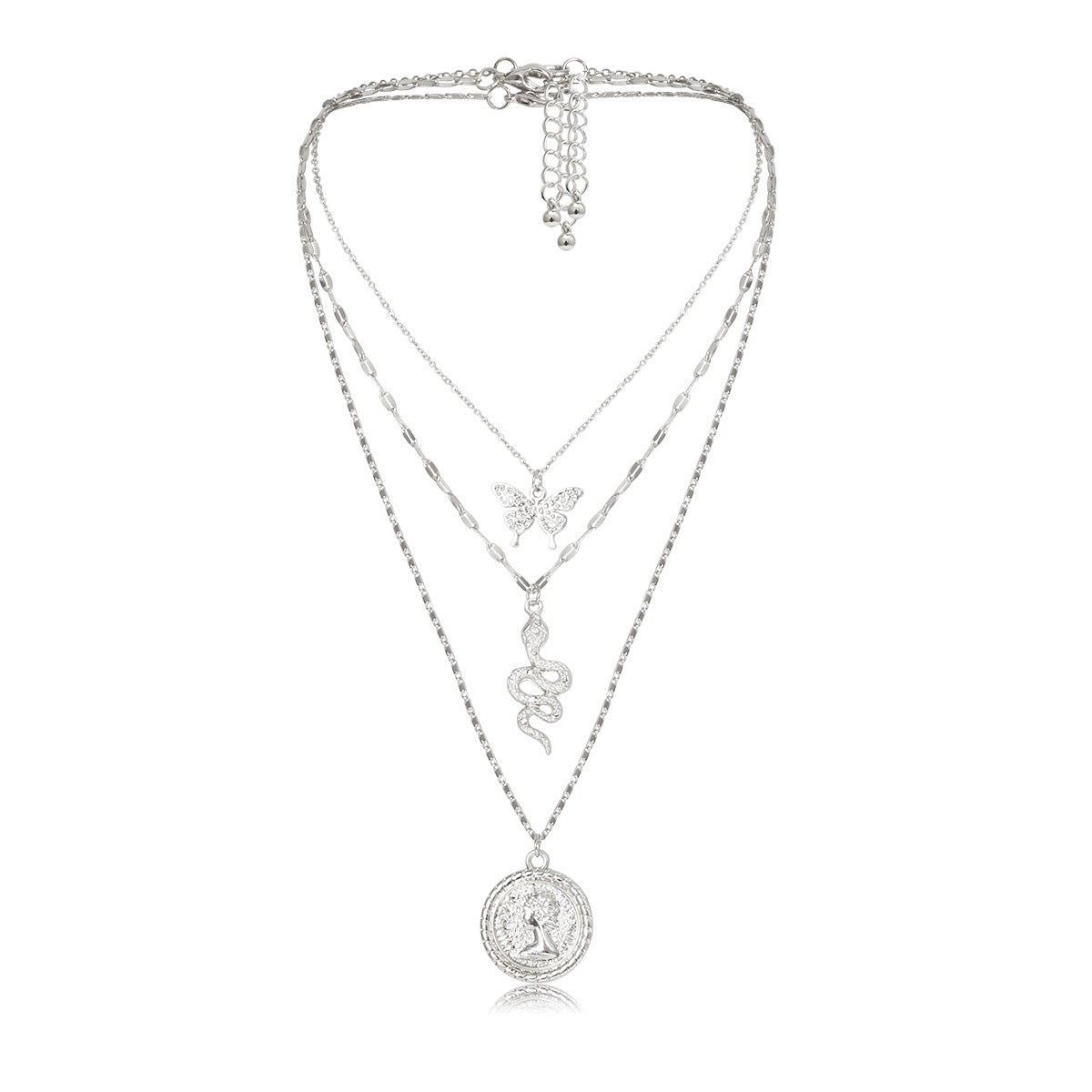 Planderful Vienna Verve Personalized Butterfly Layered Necklace For Women Elegant Statement Gift