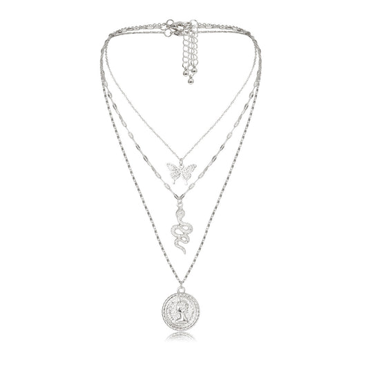 Planderful Vienna Verve Personalized Butterfly Layered Necklace For Women Elegant Statement Gift