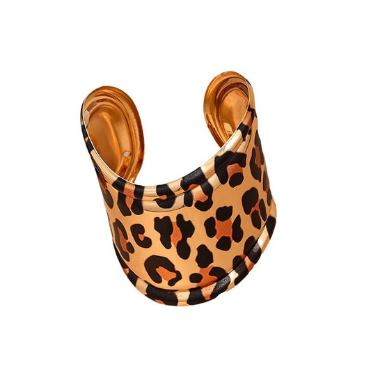 Wild Leopard Metal Cuff Bracelet for Women - Perfect for Parties and Nightlife