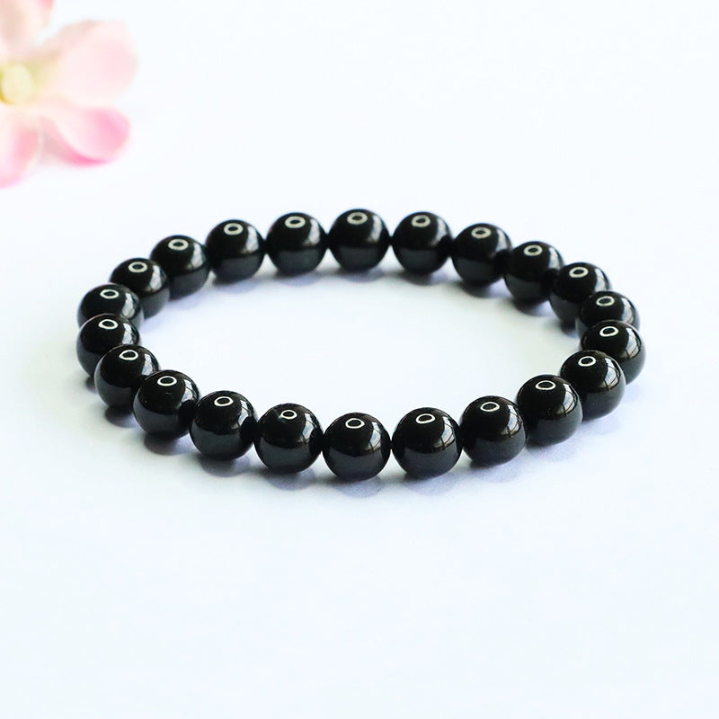 Dark Jadeite Round Bead 6 mm Bracelet