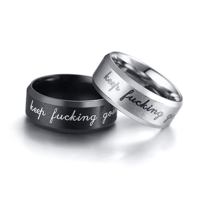 Keep Fucking Going Amazon Jewelry Ring Men's Stainless Steel Ring
