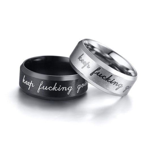 Keep Fucking Going Amazon Jewelry Ring Men's Stainless Steel Ring