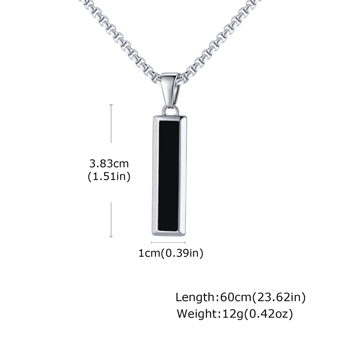 Planderful Mens Geometric Stainless Steel Agate Pendant