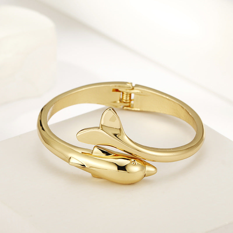 Dolphin Small Fragrance Style Korean Bracelet for Women, Personalized Alloy Opening