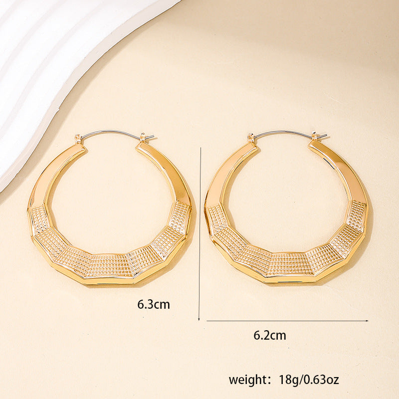 Exaggerated Geometry Circle Earrings - Vienna Verve Collection