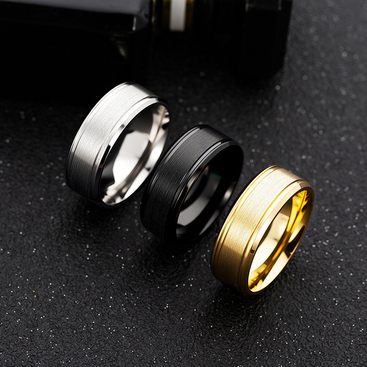 Planderful Everyday Genie Stainless Steel Ring 8 6mm Wide Minimalist Double Bevel For Men With Unisex Protection