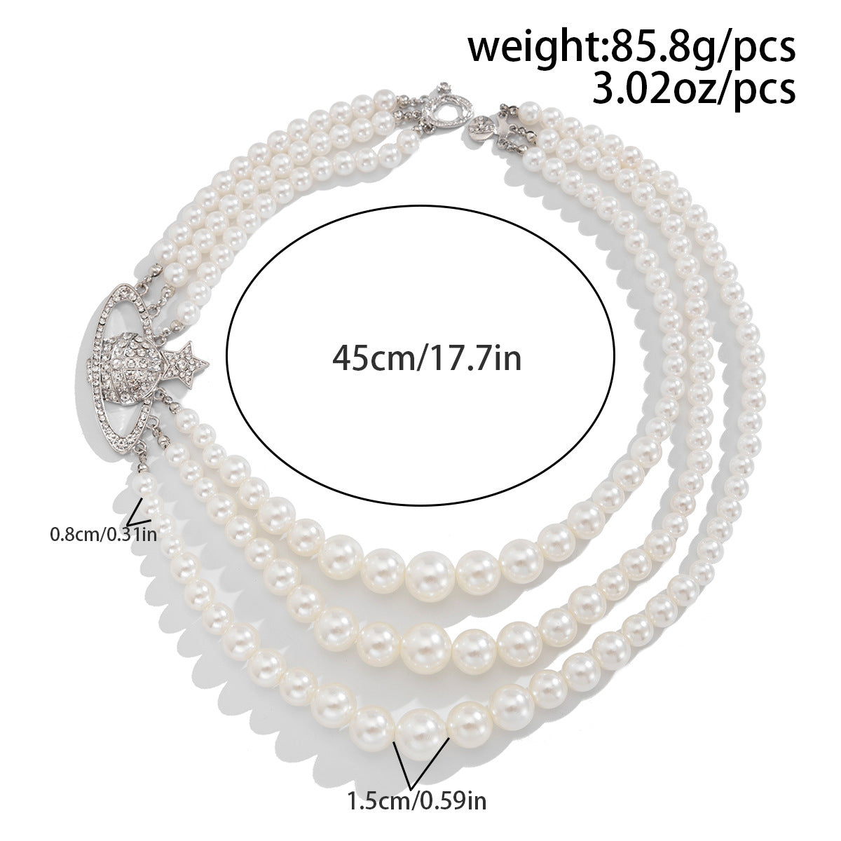 Pearl Planet & Star Fringe Layered Necklace