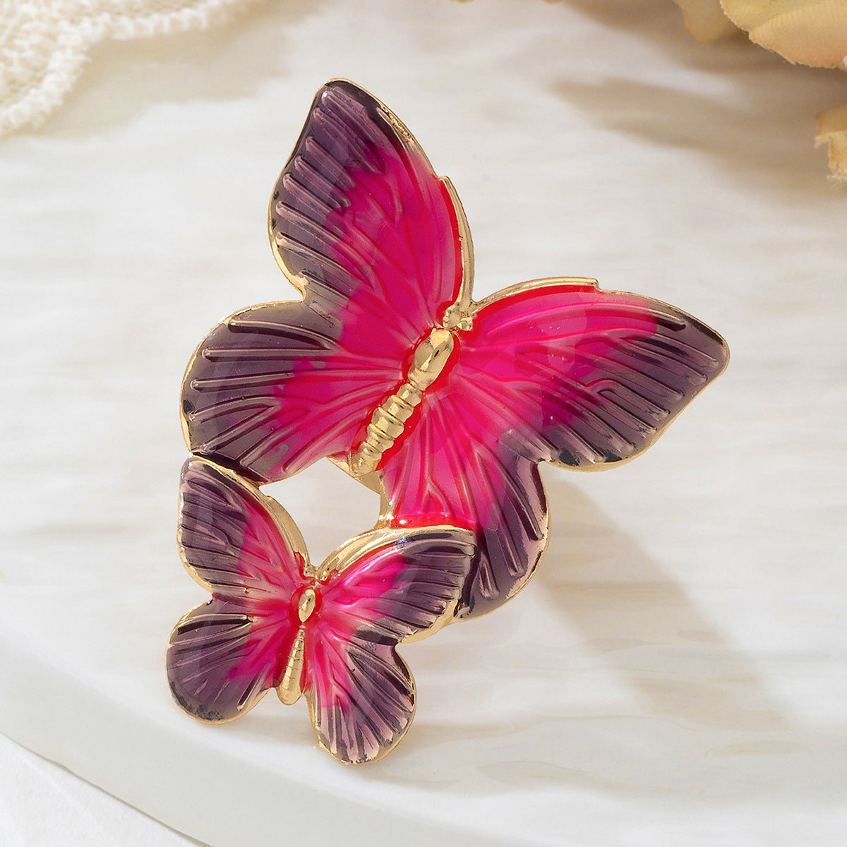 Fashionable Metal Butterfly Ring Set for Women by Planderful