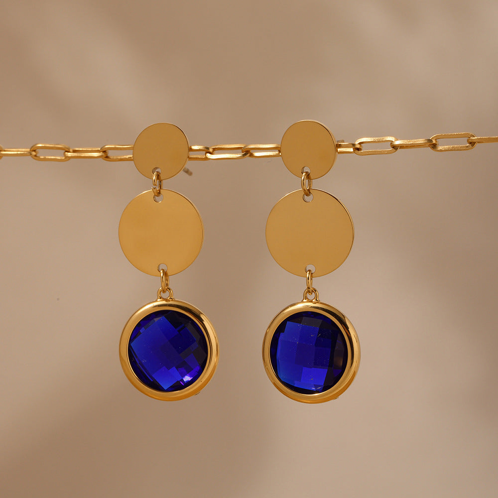 Planderful Genie Fringed Glass Disc Earrings Women