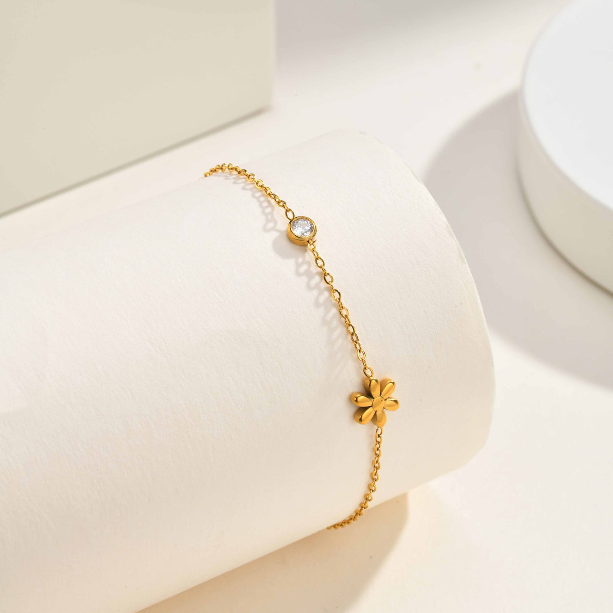 Flower Zircon Stainless Steel Bracelet Unisex