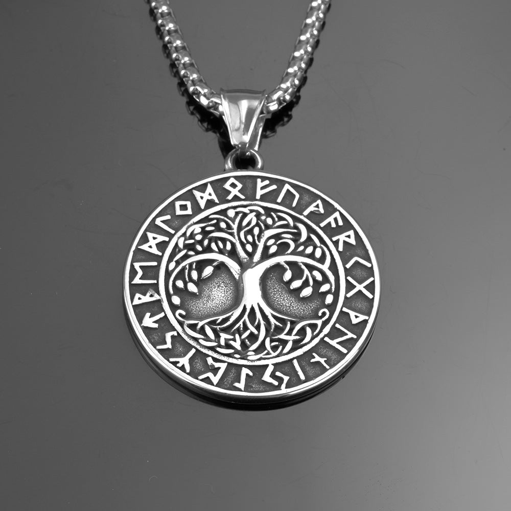 Nordic Stainless Steel Men's Pendant Viking Tree of Life Necklace