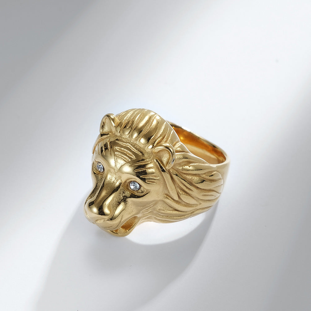 Stainless Steel Men's Lion Head Men's Ring