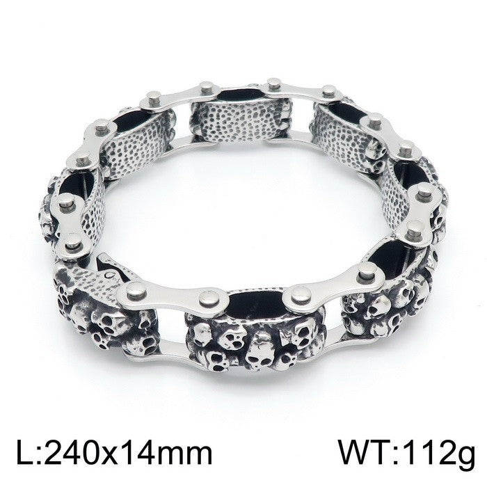 Planderful Men Punk Wolf Head Bracelet Titanium Steel