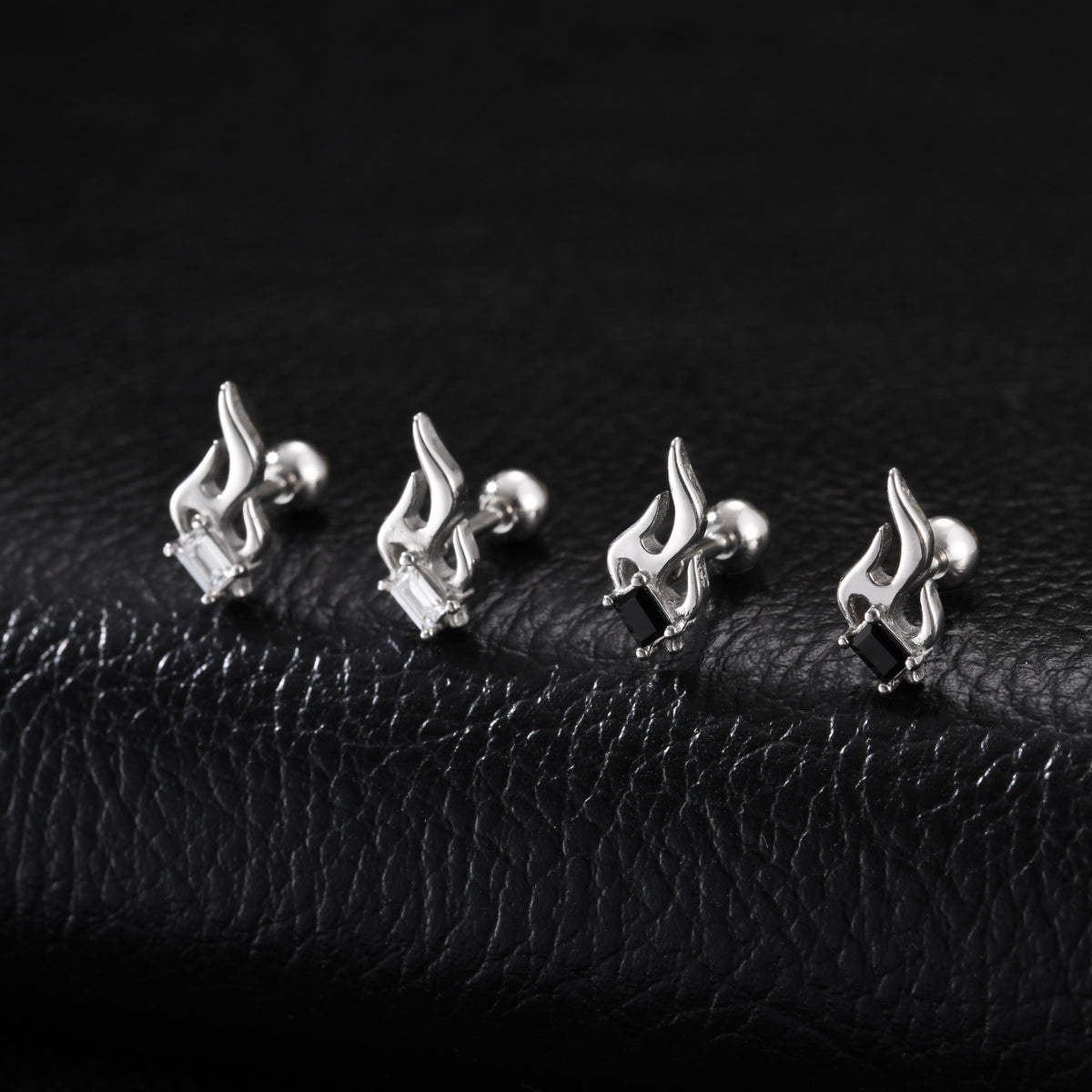 Zircon Single Earrings — Two Stone Options