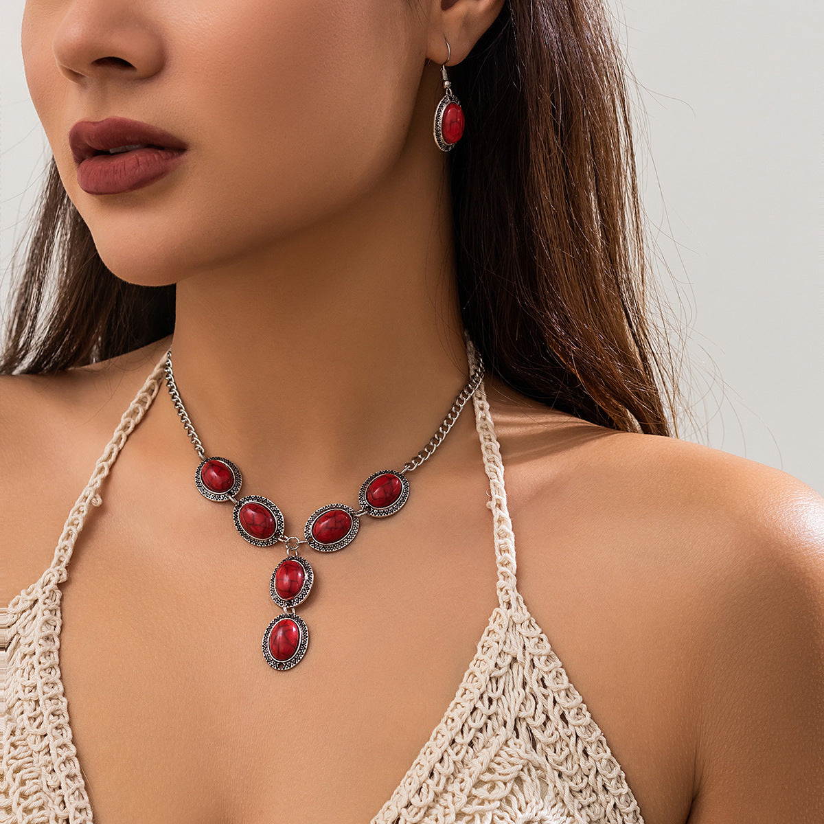 Heart-shaped Turquoise Thigh Chain Ornament from Europe and The United States