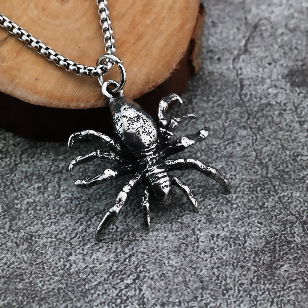 Punk Spider Pendant Necklace