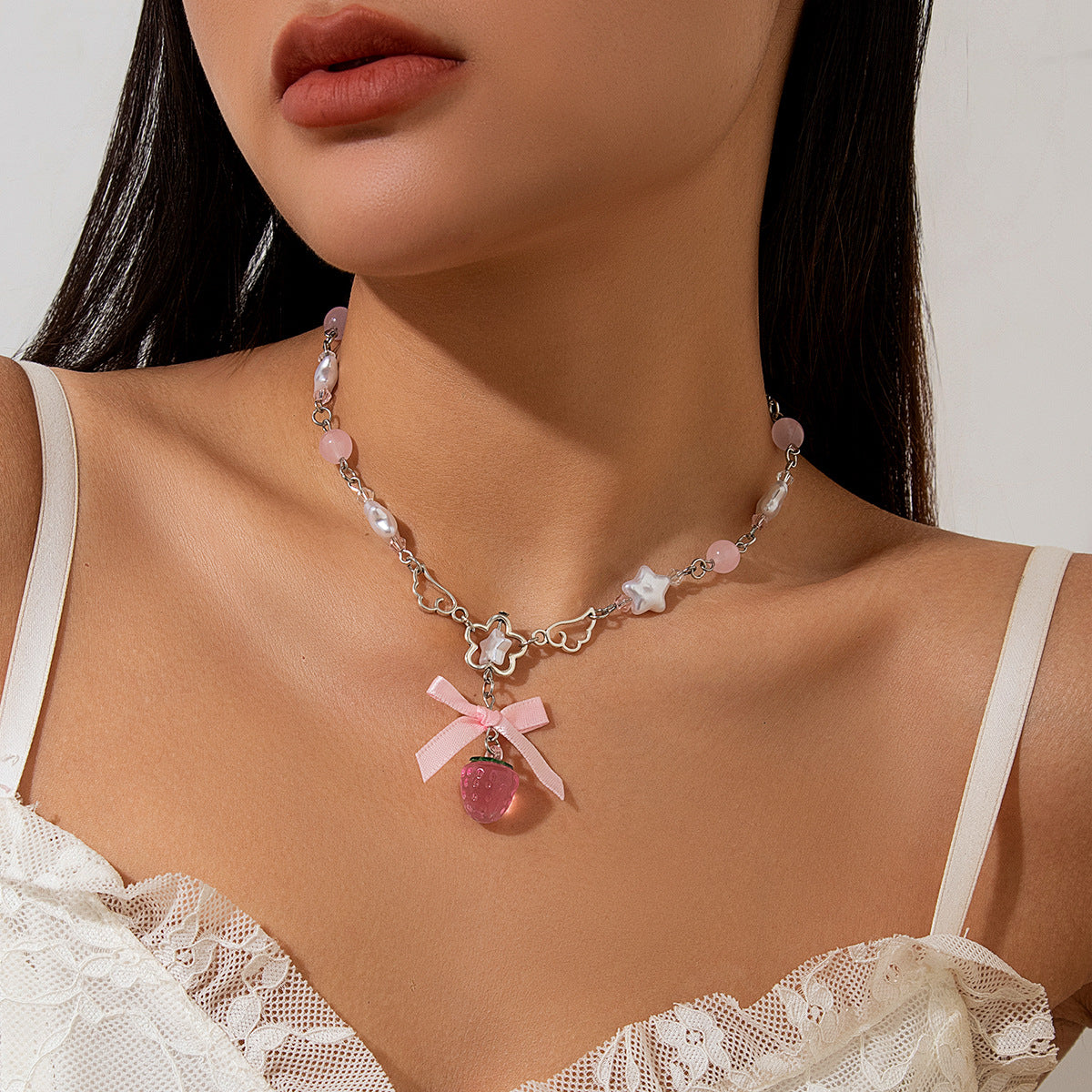 Planderful Vienna Verve Necklace – Charming Strawberry Pendant Design