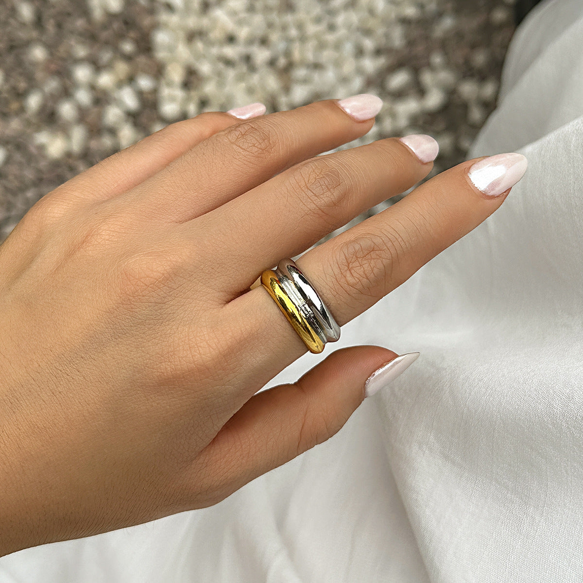 Personalized Geometric Corrugated Ring Retro By Planderful Vienna Verve For Modern Women Jewelry Lovers