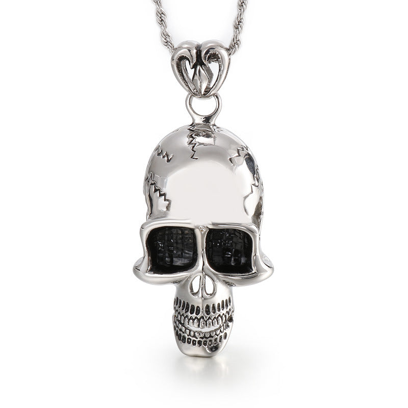 Exaggerated Skull Punk Titanium Steel Pendant for Men - European and American Fashion Jewelry