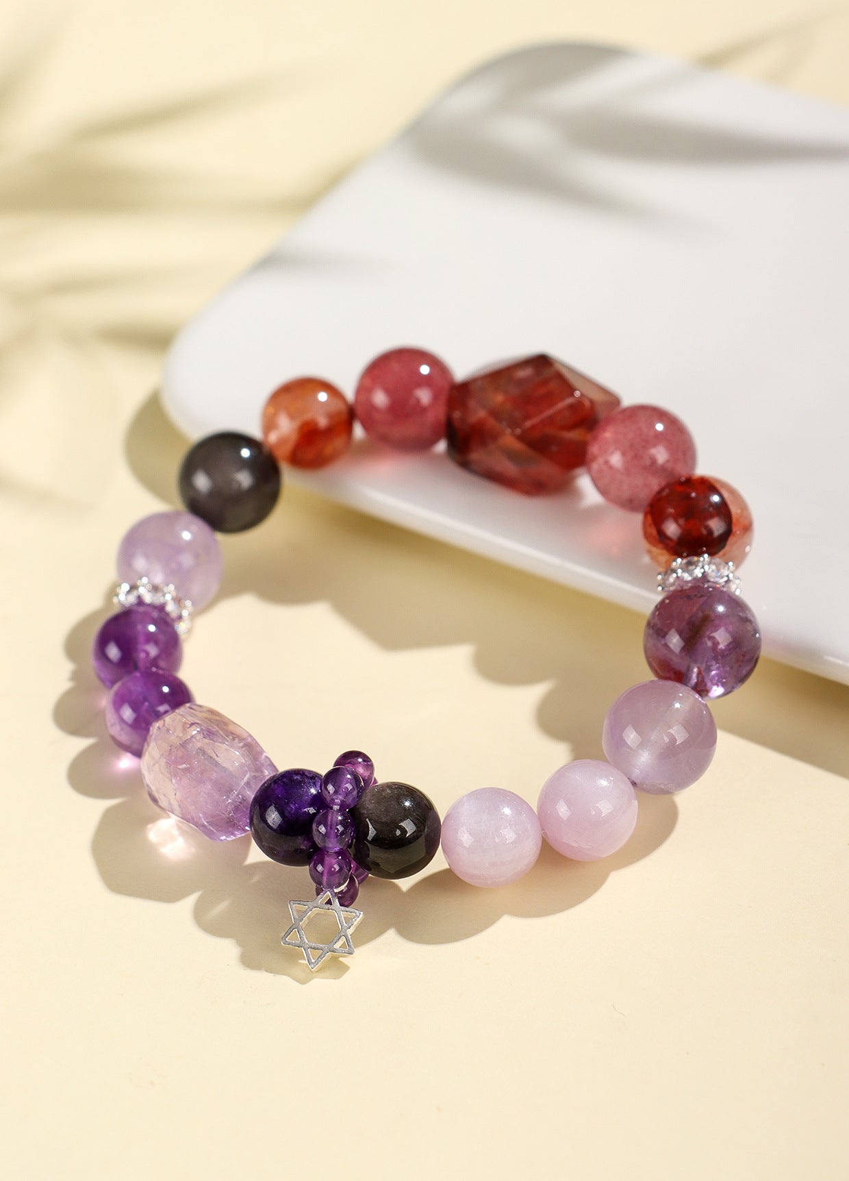 Planderful Fortune's Favor Bracelet – Elegant Crystal Design with Amethyst and Strawberry Accents