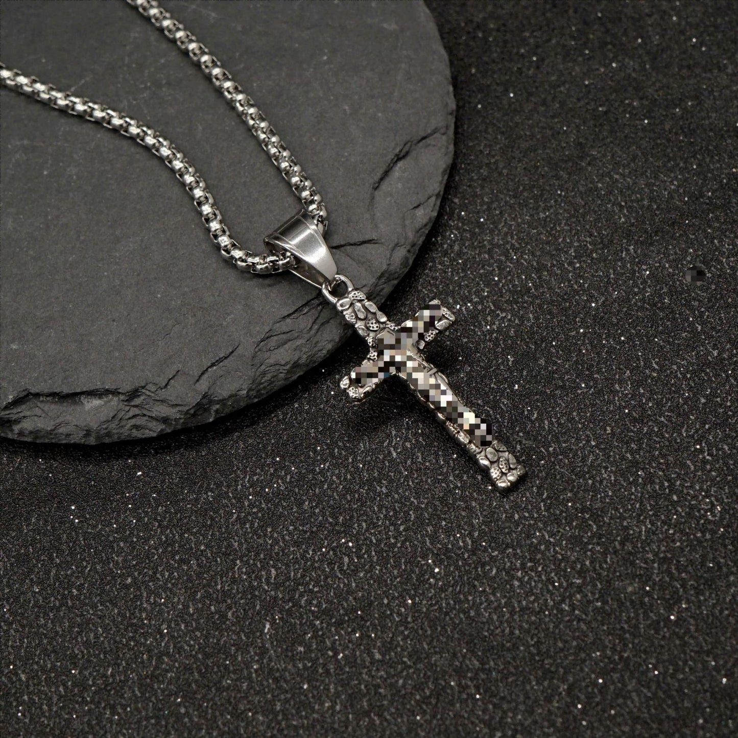 Steel Necklace – Vintage Cross Pendant