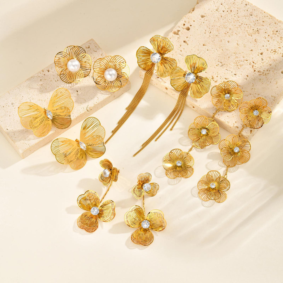 Gold Floral Statement Earrings — 5 Elegant Styles