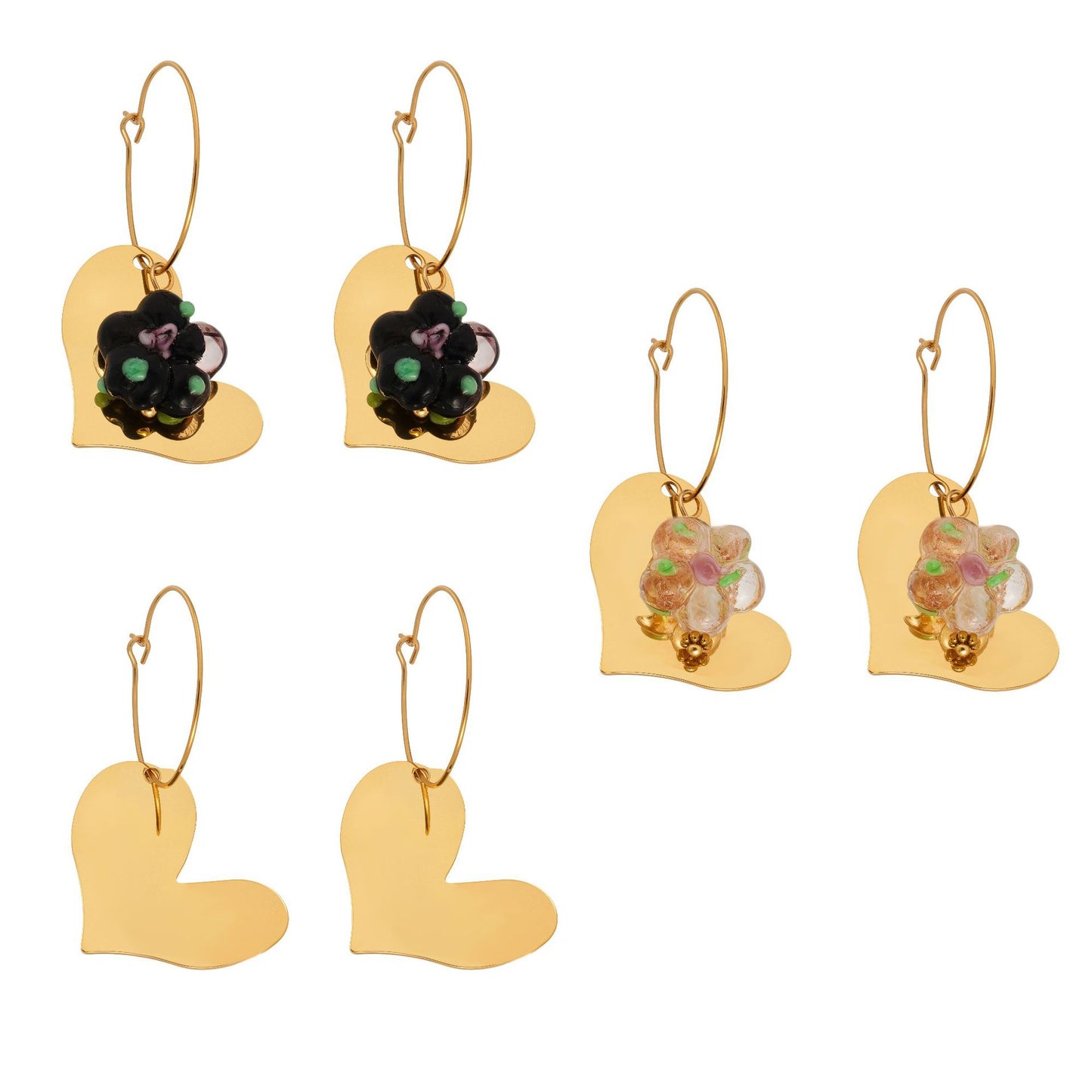 Planderful Resin Flower Earrings 18K Gold Plated Women