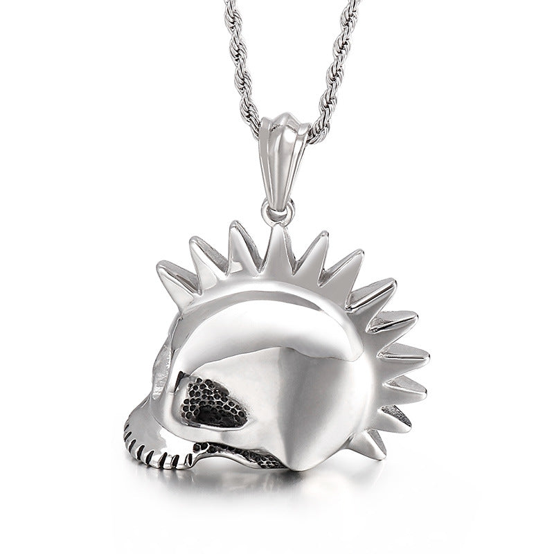 Ghostly Skull Hip-Hop Pendant in Titanium Steel for Men - Retro European and American Style