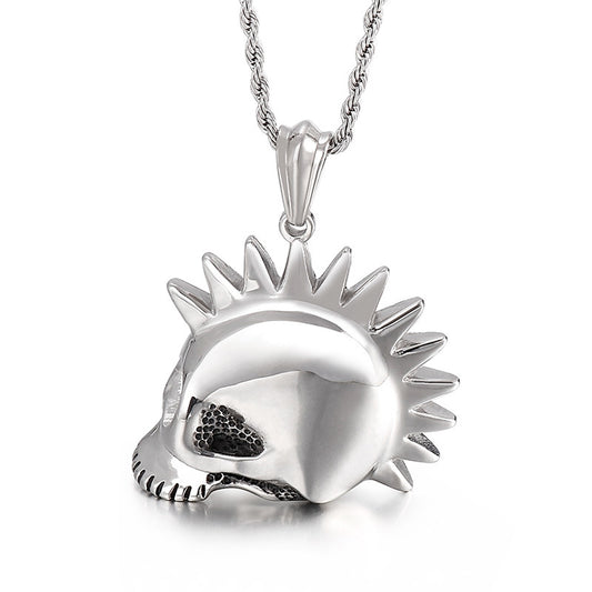 Ghostly Skull Hip-Hop Pendant in Titanium Steel for Men - Retro European and American Style