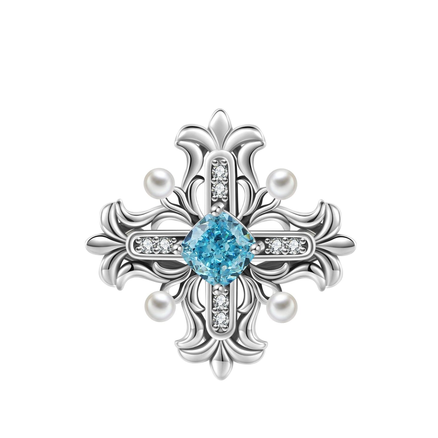 Planderful Everyday Genie – Vintage Design Pattern Cross S925 Sterling Silver Necklace