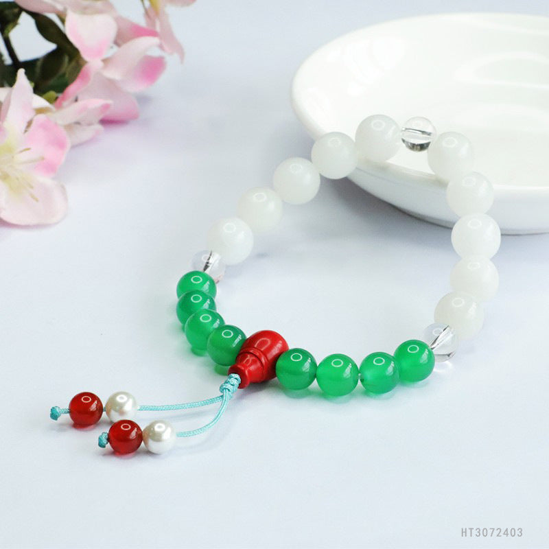 Hetian Jade & Green Chalcedony Multibead Bracelet