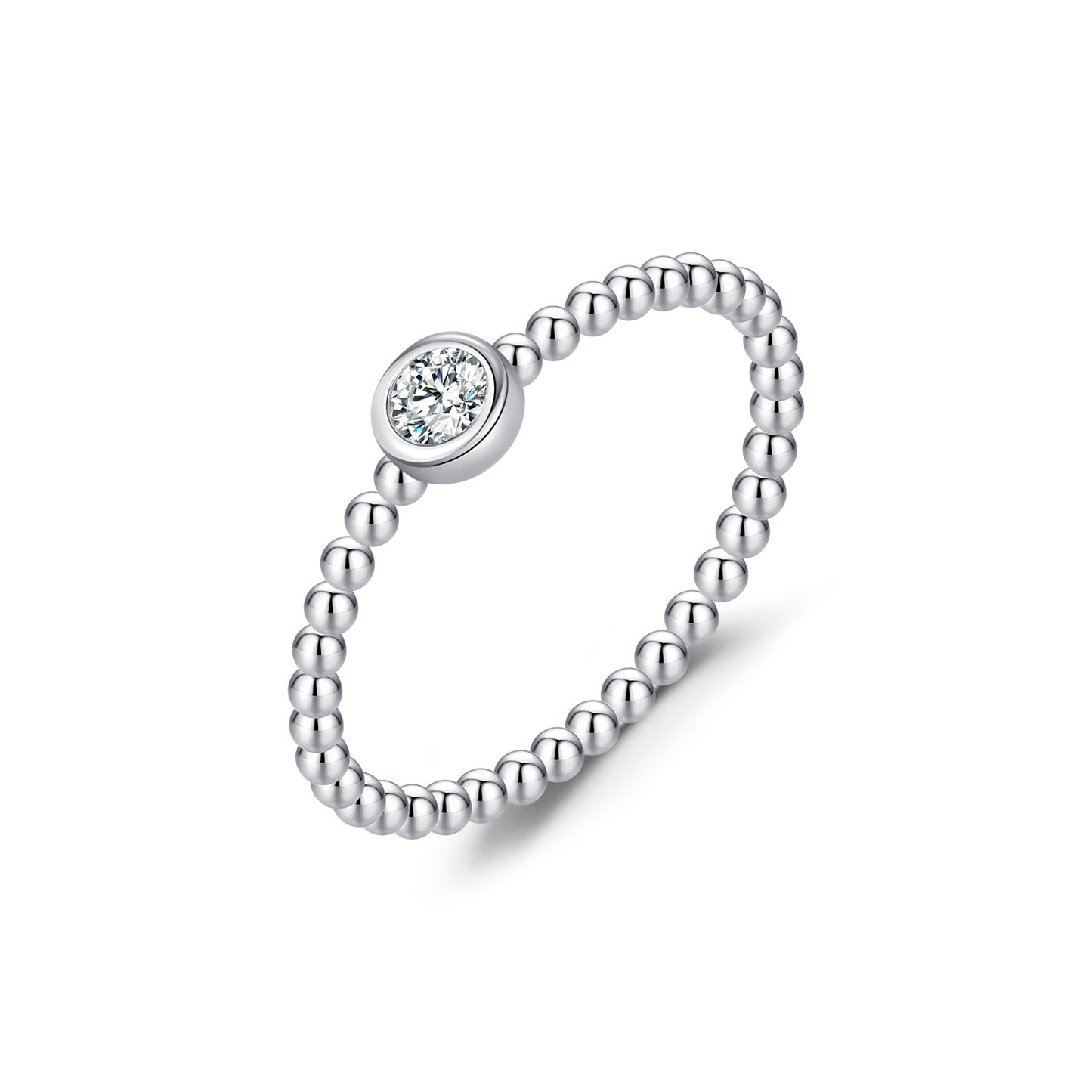 Planderful Moissanite Sparkling Ring – Elegant Sterling Silver Design