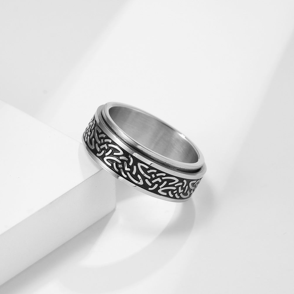 Celtic Knot Stainless Steel Rotating Ring for Couples