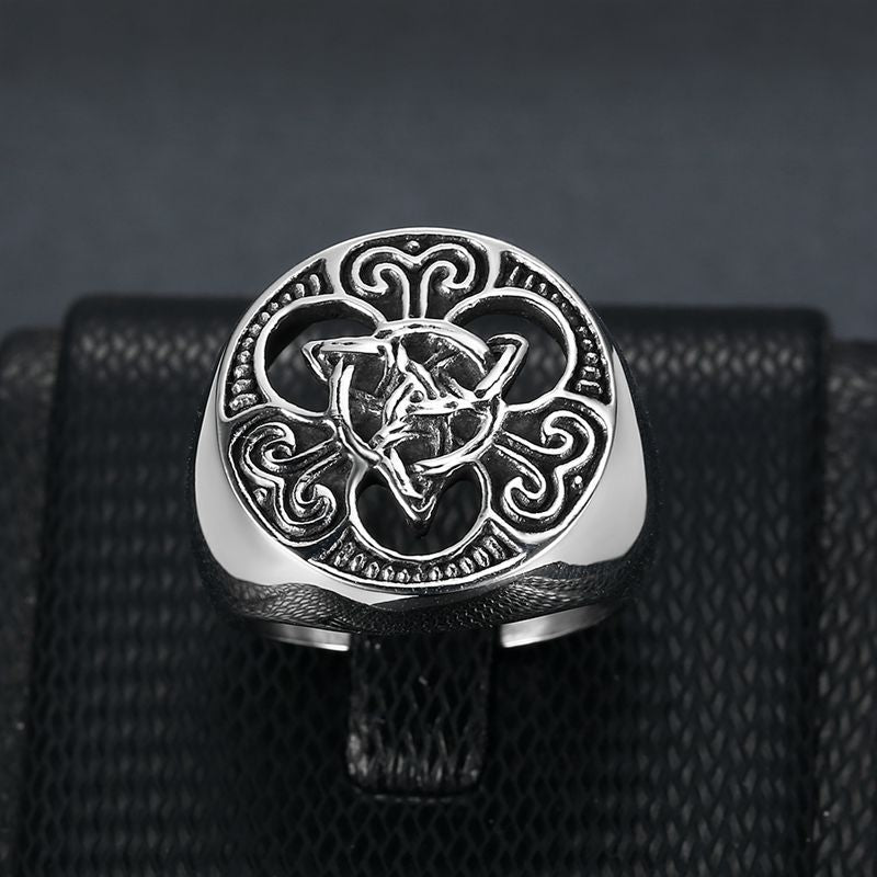Celtic Knot Ring For Men Stainless Steel Hollow Concentric Pattern Premium By Planderful Everyday Genie