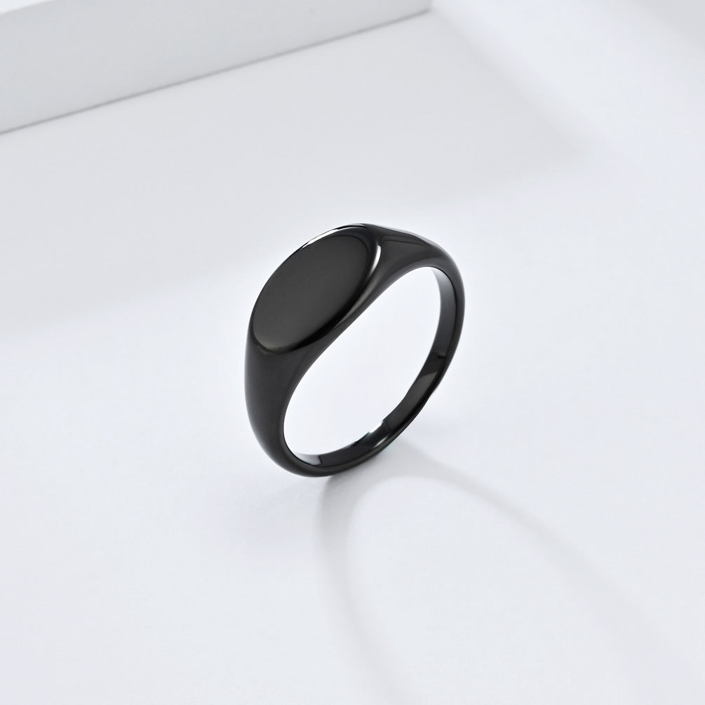 Simple High-End Glossy Titanium Steel Ring Fashion Jewelry