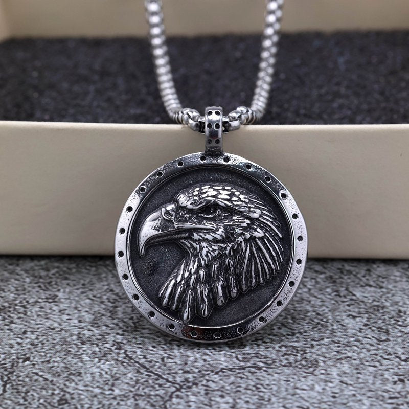 Eagle Medal Stainless Steel Pendant Necklace