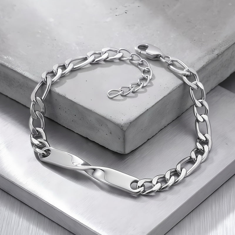 Cold Style Adjustable Extension Chain Bracelet Mobius Twist Long Curved Bar Nk Chain