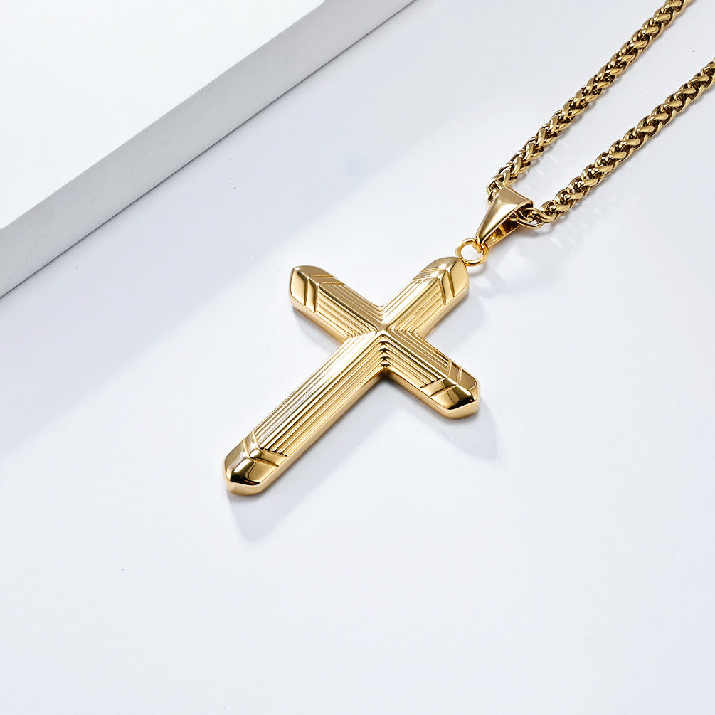 Cold Wind Simple Genderless Cross Necklace Fashionable Wear