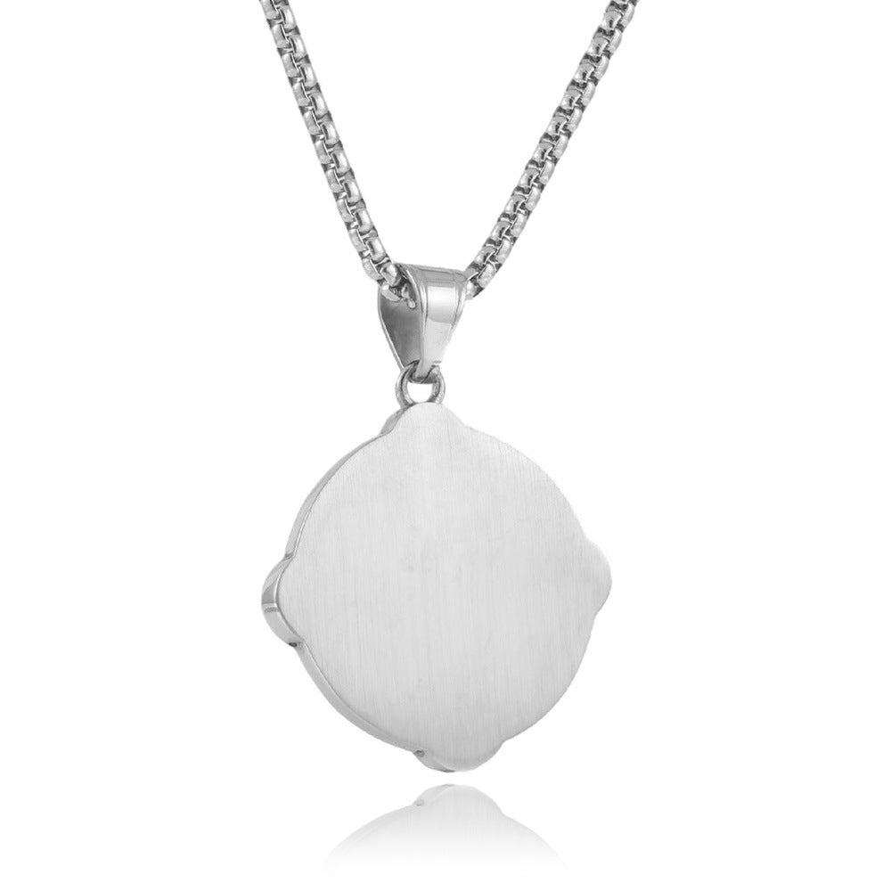 Trendy Titanium Steel Viking Odin Triangle Logo Rune Pendant for Men - Personalized Tree of Life Design