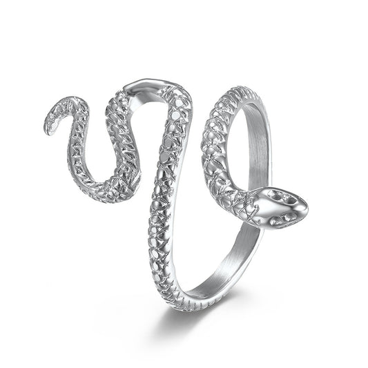 European And American Wind Serpentine Stainless Steel Ring