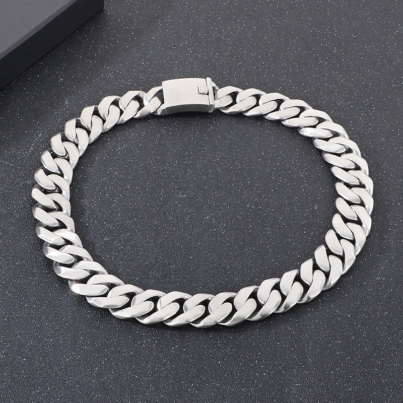 Planderful Everyday Genie Cuban Chain Mens Necklace Titanium