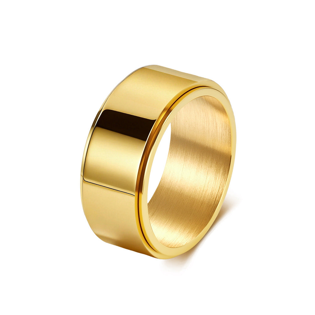 Smooth Surface Rotating Ring Stainless Steel Vacuum Gold Plating Laser
