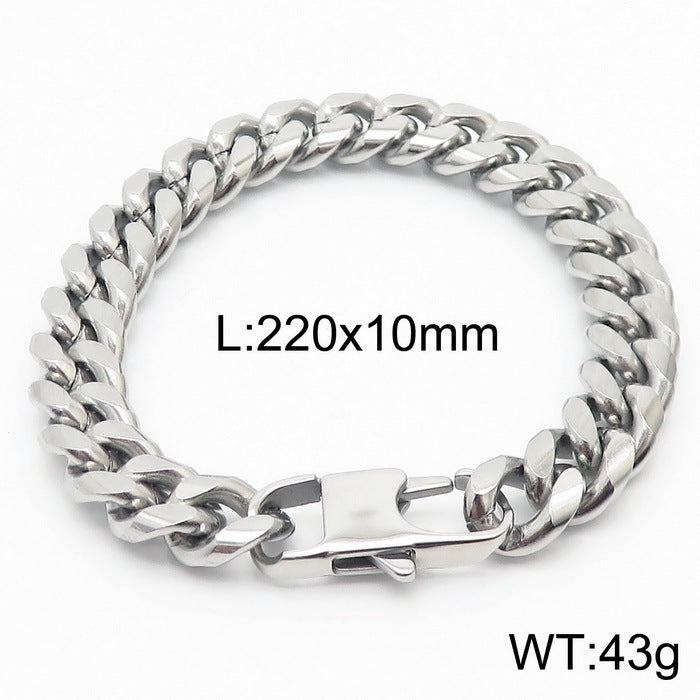 Niche Design – Men's Dancing – Neutral Titanium Steel Cuban Chain Bracelet