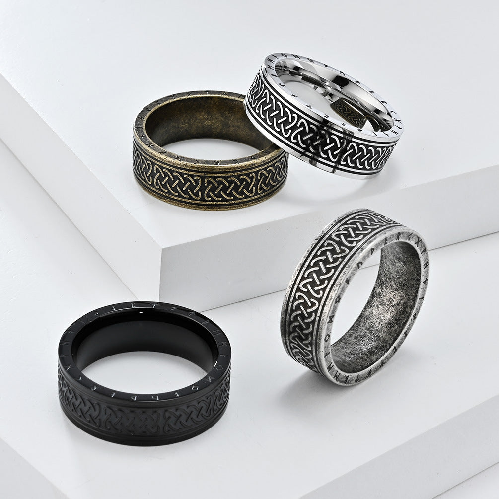 Steel Ring – Vintage Nordic Viking Celtic Knot
