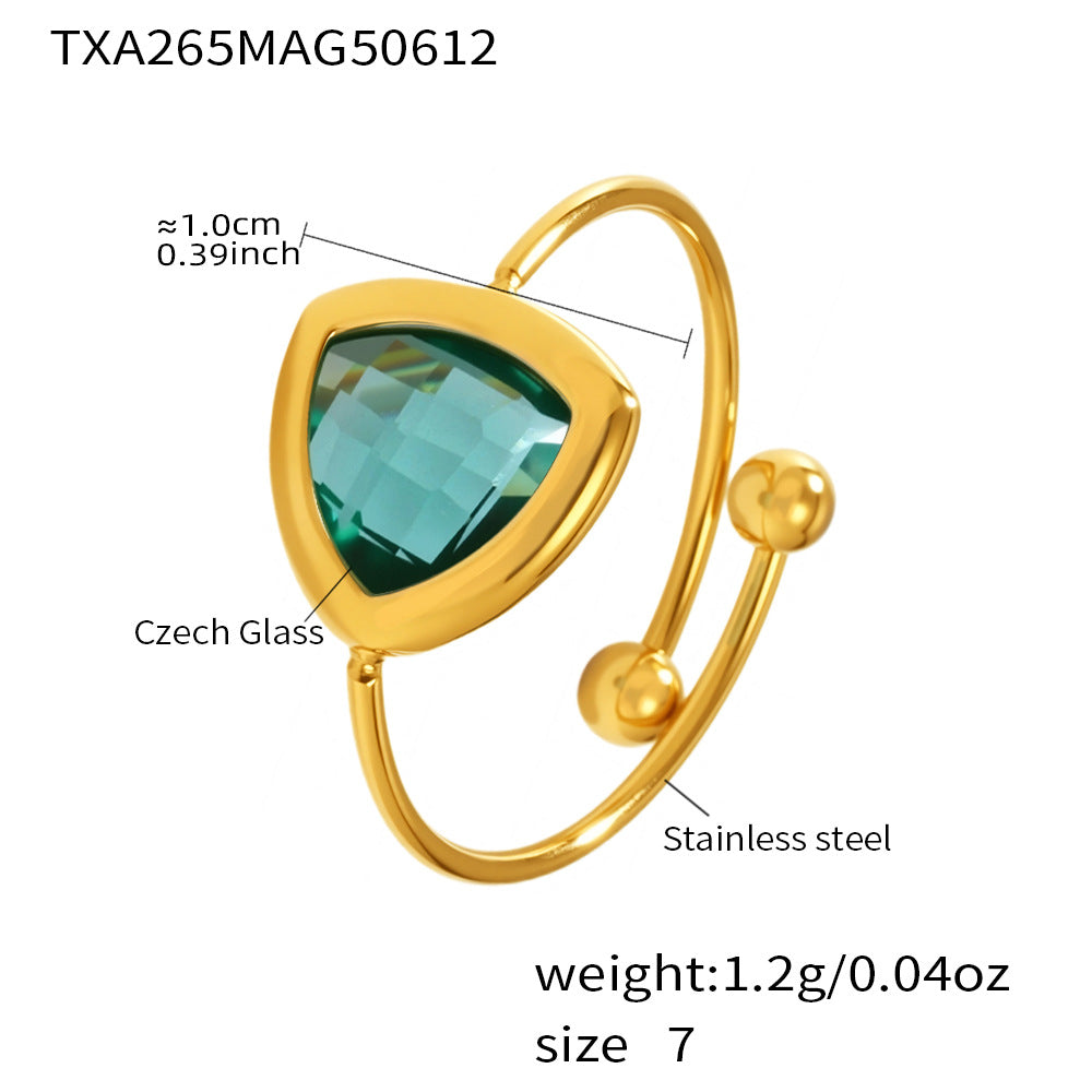 Planderful 18K Gold Plated Ring For Her Czech Glass Ball