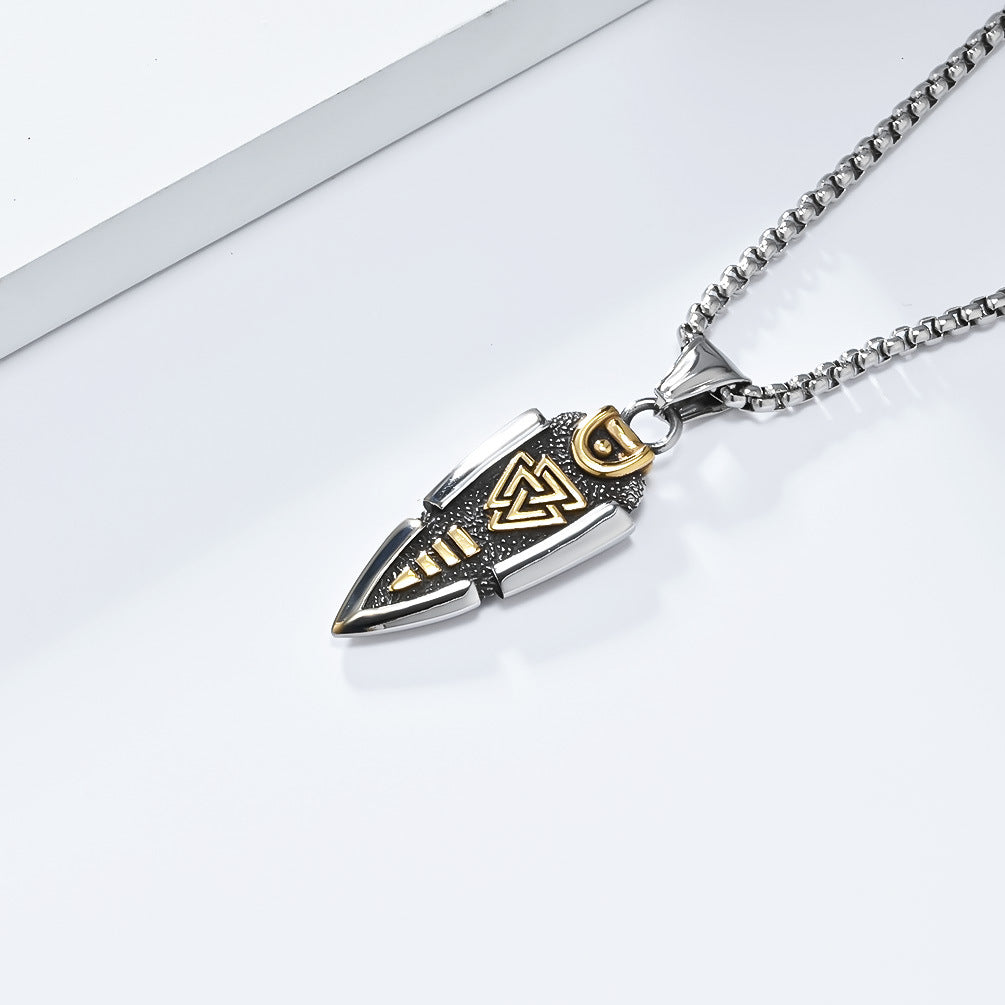 Planderful Viking Odin Knot Necklace For Men Titanium Steel Durable Everyday Jewelry