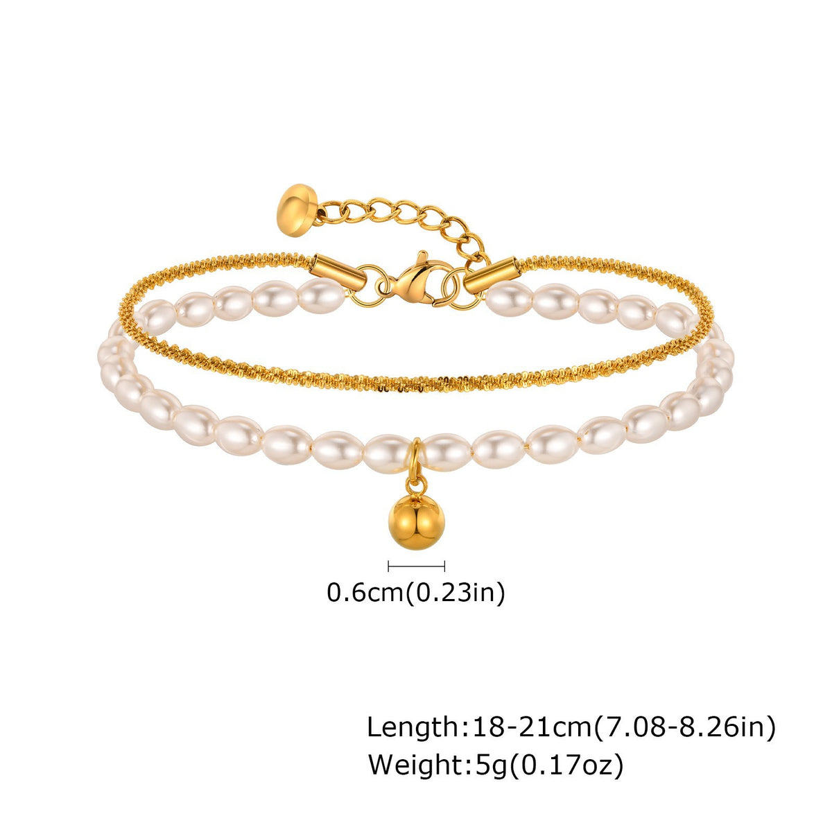 Pearl Stainless Steel Bracelet Unisex