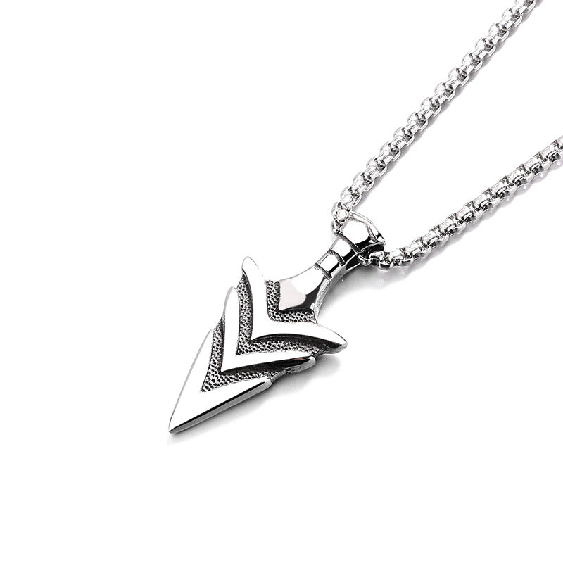 Stainless Steel Necklace - Minimalist Viking Arrow